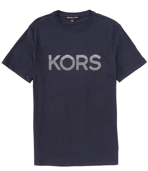 michael kors birdseye tipped short sleeve crew navy|michael kors short sleeve shirt .